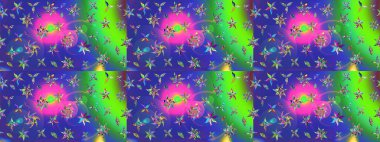 Yaprak ve çiçeklerin suluboya resimleri, mavi renkte çizimler. Raster illüstrasyonu. Yumuşak, bahar çiçekleri mavi renklerde.