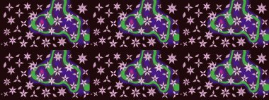 Vadinin çiçekleri kahverengi renklerde. Çiçeksel çizim kalıbının çizimi.