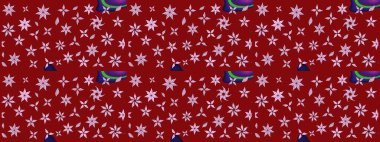 Güzel kumaş deseni. Kırmızı renklerde. Raster illüstrasyonundaki çiçek desenli çizim. Raster illüstrasyonu.