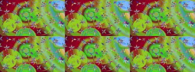 Raster illüstrasyonu. Bahar çiçekleriyle güzel bir çiçek deseni çizmişsin. Güzel kumaş deseni.