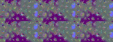 Tarafsız renklerde yaz çiçekleri. Raster illüstrasyonu. Raster deseni. Küçük çiçekte sevimli çiçek deseni var..