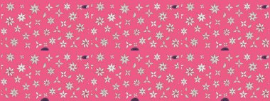 Şatafatlı bahar bahçesi dokusu. Çiçek deseni. Pembe renkte çiçek çizimi. Raster illüstrasyonu. Pembe renkte çiçekler.