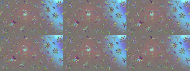 Renkli Bahar Teması eskiz kalıbı. Süslü kumaş deseni. Raster illüstrasyonundaki çiçek desenli çizim. Düz Çiçek Elementleri Tasarımı.