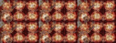 Düz kar karalama ikonları, kar taneleri kahverengi, kırmızı ve bej renkli siluetler noel afişi için, kartlar. Güzel soyut kar tanesi raster tasarımı. Yeni yıl kar tanesi.