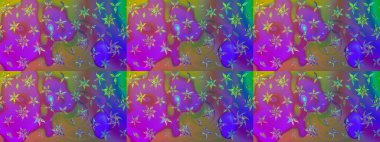 Raster deseni. Küçük çiçekteki sevimli çiçek deseni. Raster illüstrasyonu. Nazikçe, yaz çiçekleri menekşe renklerinde.