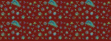 Doğa. Raster deseni. Küçük çiçekte güzel bir desen var. - Kırmızı çiçekler. Çiçek kompozisyonu. Çiçek kolajı. Çiçek arka planı.