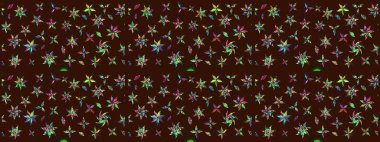 Raster suluboya çiçek deseni, narin çiçekler, kahverengi çiçekler, tebrik kartı şablonu. Raster Güzel kumaş deseni.