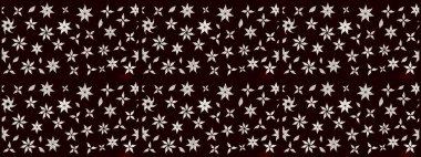 Çiçekli güzel suluboya desen. Raster illüstrasyonu. Siyah renklerde.