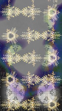 Yılbaşı kış tasarımı için renkli kar taneleri. Raster illüstrasyonu. Kar tanesi karalaması grafikleri elle çizilmiş.