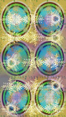 Siluet kar tanecikleri izole edilmiş, mavi ve yeşil renkler. Kar Tanesi Mozaik ikonu. Grafiksel element dekorasyonu. Sembol kışı, donmuş, Noel, yeni yıl tatili. Düz dizayn. Raster çizimi..