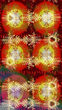 Raster Noel soyut renkli arka plan ve düşen kar tanesi. Noel süslemeleri ve Noel süslemeleri.