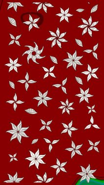 Kırmızı renkte çiçekler. Raster illüstrasyonu. Küçük çiçekte sevimli çiçek deseni var..