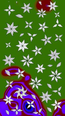 Eskiz arkaplan modeli. Suluboya, elle çizilmiş. Raster hisseleri. Yeşilde çiçekler.