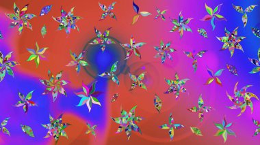 Kumaş, tekstil, duvar kağıdı baskısı için. Raster illüstrasyonu. Miles Fleur, süslü püslü bir süs. Eskiz geçmişi. Eski usul. Tomurcukları papatya çiçekleri olan sevimli bir çiçek deseni..