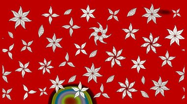 Sevimli çiçek raster deseni. Sketch Colour Spring Theme eskiz kalıbı. Düz Çiçek Elementleri Tasarımı. Kırmızı renkte çiçekler.