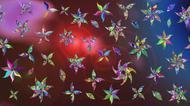 Kahverengi renkli etnik çiçeklerin olduğu zarif bir eskiz modeli. Raster Çiçek İllüstrasyonu güzel tekstil..