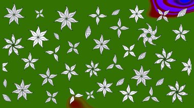 Tekstil, kumaş, kapaklar, duvar kağıtları, baskı, naylon, koleksiyon defteri, örgü, dekupaj için güzel bir eskiz. Oldukça eski bir besin torbası deseni, küçük yeşil renkte, çiçekler. Millefleurlar.