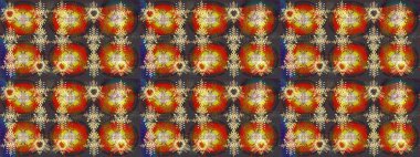 Soyut kar taneleri arkaplanda izole edilmiş düz dizayn. Kar taneleri deseni. Raster kar taneleri arka planda. Raster illüstrasyonu. Kar tanesi renkli desen.