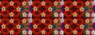 Bokeh kırmızısı, kahverengi, yeşillik ve kar taneleriyle dekoratif Noel arkaplanı. Raster illüstrasyonu.