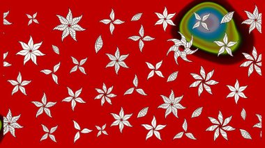 Kırmızı renkte sevimli çiçekler. Raster illüstrasyonu. Küçük çiçekli basit bir çiçek çizimi. Moda baskısı, albüm, ambalaj kağıdı, duvar kağıdı için zarif dekoratif süslemeler..