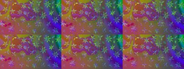 Çiçekli zambakların eskiz geçmişi. Çiçek tasarımı için inanılmaz bir kolaj cenneti tarzı. Parlak çiçekli kolaj çiçekleri kahverengi.