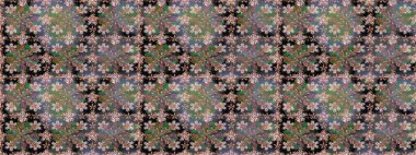 Küçük gri çiçeklerle oldukça eski bir besin torbası deseni. Tekstil, kumaş, kapaklar, duvar kağıtları, baskı, naylon, yapıştırma, örgü, dekupaj için çiçeksiz arkaplan.