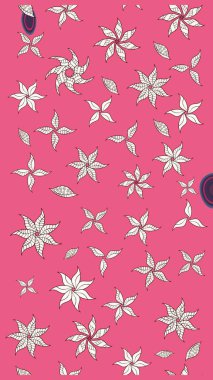 Şatafatlı bahar bahçesi dokusu. Raster illüstrasyonu. Çiçek deseni. Pembe renkli çiçekler. Pembe renkte çiçek çizimi.