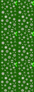 Küçük çiçekteki sevimli çiçek deseni. Yeşil renkte çiçekler.