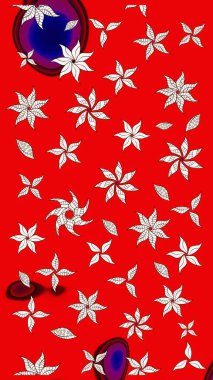 Güzel kumaş deseni. El çizimi. Çiçekler, dallar, bitkiler ve çiçekler. Raster illüstrasyonu.