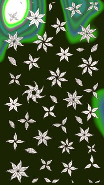 Organik elementler. Raster deseni. Botanik çizim kalıbı. Suluboya etkisi.