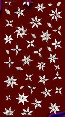 Kırmızı renkte çiçekler. Raster düz çiçek çizim deseni. Tasarım hediye paketi, tebrik kartları, posterler ve afiş tasarımı.