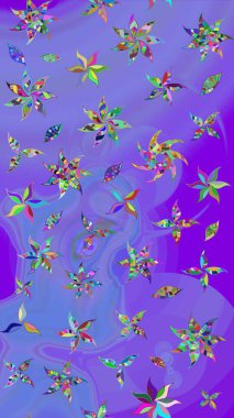 Moda baskıları için zarif bir şablon. Robot resim. Çiçekli yaz çiçekleri. Küçük çiçekte güzel bir desen. Motley illüstrasyonu. Küçük renkli çiçekler..