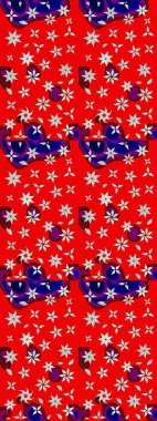 Kırmızı renkler. Klasik çiçekler. Yaz çiçekleri teması. El çizimi, soyut ve süslü elementler. Suluboya resim taklit Raster illüstrasyonu.