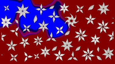 Kırmızı renkte çiçekler. Raster illüstrasyonu. Çiçek süslemeli çizim deseni.