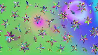 Çiçek deseni. Renkli Bahar Teması eskiz kalıbı. Düz Çiçek Elementleri Tasarımı. Raster çizimi. Güzel kumaş deseni..