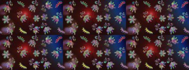 Noel stili. Kahverengi, mavi ve gri renkli kar taneleri. Raster illüstrasyonu.