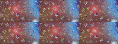 Vadinin çiçekleri kahverengi renklerde. Çiçeksel çizim kalıbının çizimi.