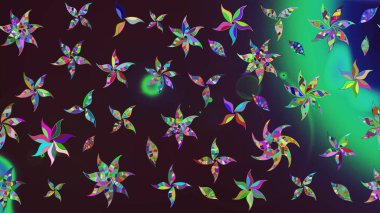 Çiçek desenli eskiz, darbeler, sıçramalar, yaz çiçekleri. Kahverengi renkli çiçekler. Raster illüstrasyonu.