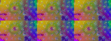 Küçük çiçekteki sevimli çiçek deseni. Yeşil renkte çiçekler.