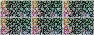 Gri renklerde. Gri renkli gri papatya deseni. Raster illüstrasyonu.