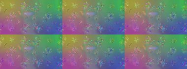 Yeşil renkli çiçekler. Kumaş desenli papatya çiçekleri ayrıntıları.