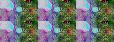 Elle boyanmış suluboya resim çizimleri, çiçekler ve bitkiler. Yeşil renkte çiçekler.