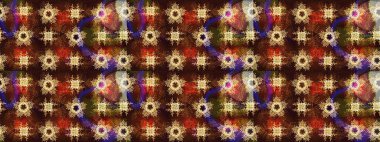 Kahverengi renkli çiçekler. Hediye ambalaj kağıdı, tebrik kartları, posterler ve pankart tasarımı. Raster düz çiçek çizim deseni.