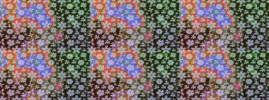 Düz Çiçek Elementleri Tasarımı. Raster illüstrasyonundaki çiçek desenli çizim. Güzel kumaş deseni. Renkli Bahar Teması çizim şablonu.