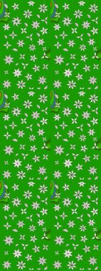 Raster illüstrasyonundaki çiçek desenli çizim. Çiçekler suluboya tarzında yeşil ve nötr renklerde.