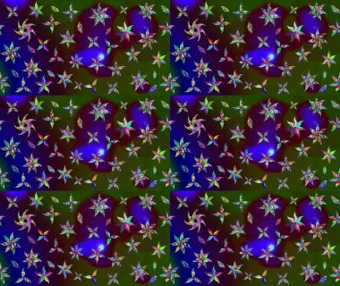 Kahverengi renklerde. Çiçek buketleriyle klasik bir eskiz şekli. Raster illüstrasyonu.