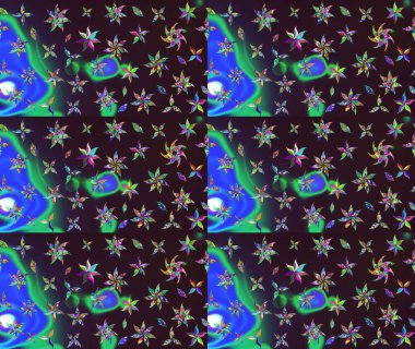 Güzel kumaş deseni. Güzel karalamalı çiçek desenli çizim. Küçük çiçekteki sevimli çiçek deseni. Raster illüstrasyonu.