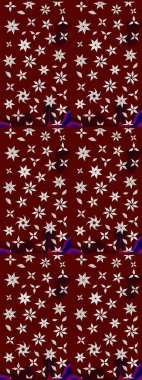 Renkli Bahar Teması eskiz kalıbı. Sevimli çiçek raster deseni. Düz Çiçek Elementleri Tasarımı. Kırmızı renkte çiçekler.