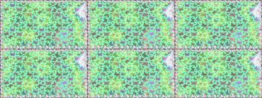 Raster. Kıyafetler, erkekler, kızlar ve duvar kağıtları için soyut, pürüzsüz desen. Mavi ve yeşil renkli bir resim. Kelebekli Raster.