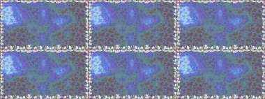 Bahar Kelebeği teması. Çizim, karalama, karalama. Sonsuz. Giysi kumaşı için böcek dokusu parçası tekrarlanıyor. Mavi ve nötr arka planda güzel, pürüzsüz kelebek örtüsü. Raster illüstrasyonu.